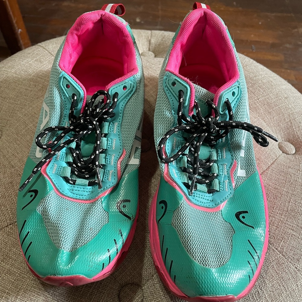Head Pink and Teal Sneakers